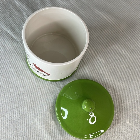Home For The Holidays Red Cardinal Canister With Lid White Green Christmas Candy - Picture 5 of 9